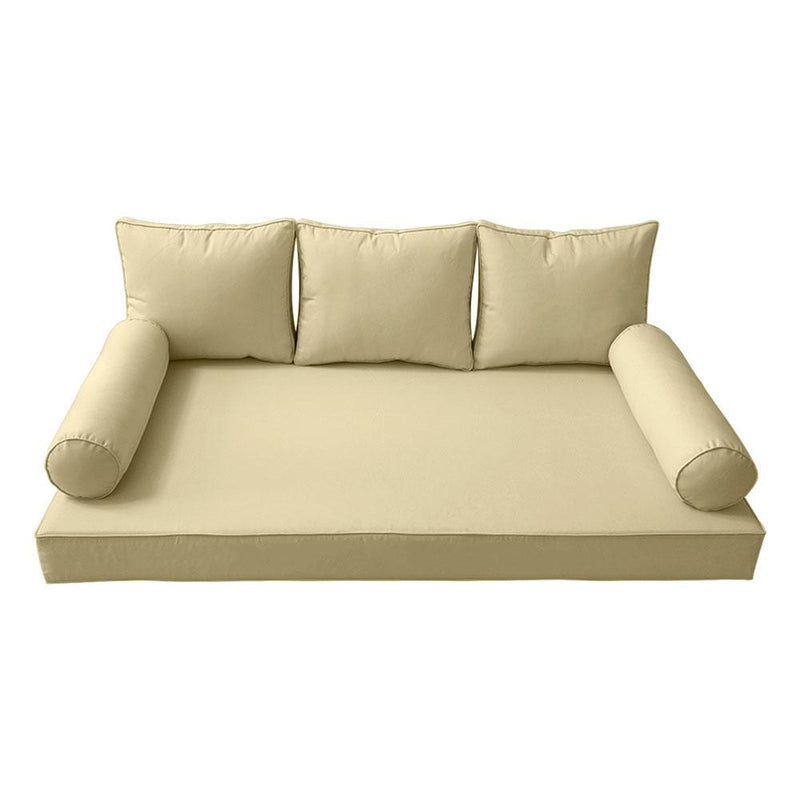 Model-3 AD103 Full Size 6PC Pipe Trim Outdoor Daybed Mattress Cushion Bolster Pillow Complete Set