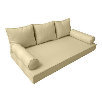 Model-3 AD103 Full Size 6PC Pipe Trim Outdoor Daybed Mattress Cushion Bolster Pillow Complete Set