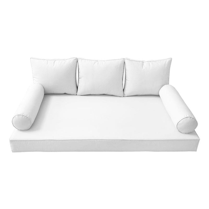 Model-3 6PC Pipe Outdoor Daybed Mattress Bolster Pillow Fitted Sheet Cover Only-Twin-XL Size AD106