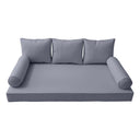 Model-3 AD001 Twin-XL Size 6PC Pipe Trim Outdoor Daybed Mattress Cushion Bolster Pillow Complete Set