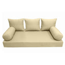 Model-3 AD103 Crib Size 6PC Knife Edge Outdoor Daybed Mattress Bolster Pillow Fitted Sheet Cover Only