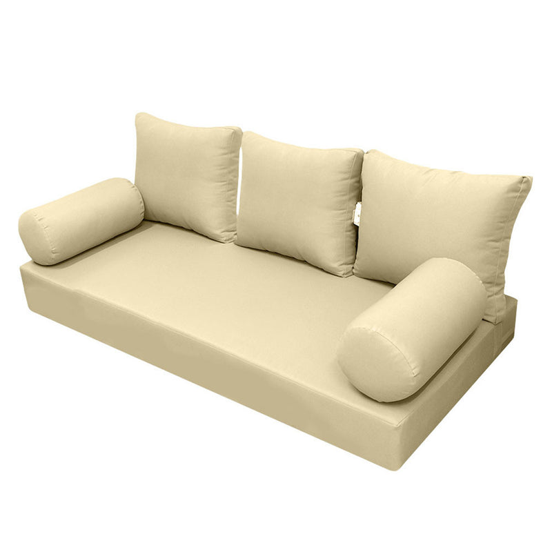 Model-3 AD103 Crib Size 6PC Knife Edge Outdoor Daybed Mattress Cushion Bolster Pillow Complete Set