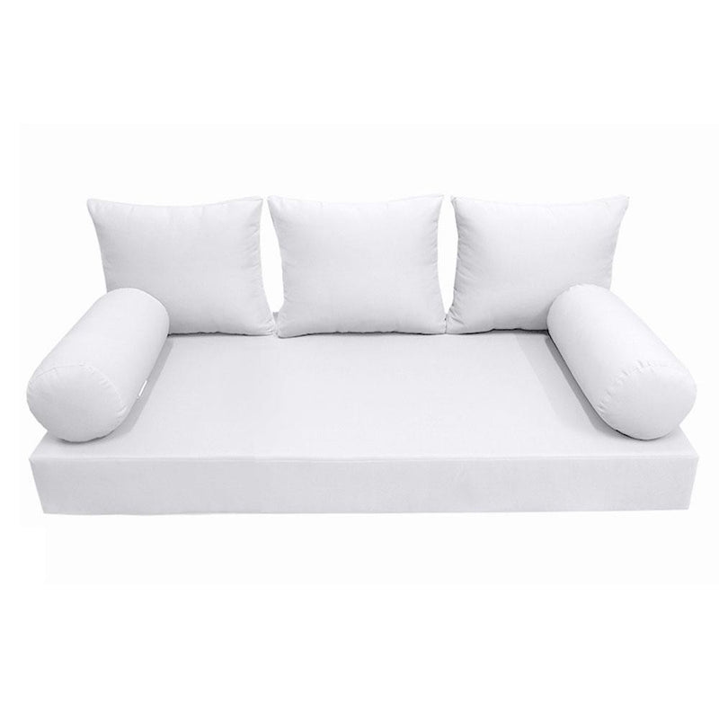 Model-3 AD105 Twin Size 6PC Knife Edge Outdoor Daybed Mattress Bolster Pillow Fitted Sheet Cover Only