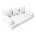 Model-3 AD106 Crib Size 6PC Pipe Trim Outdoor Daybed Mattress Cushion Bolster Pillow Complete Set