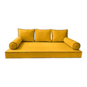 Model-3 AD108 Crib Size 6PC Contrast Pipe Outdoor Daybed Mattress Cushion Bolster Pillow Complete Set