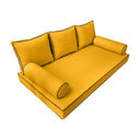 Model-3 AD108 Crib Size 6PC Contrast Pipe Outdoor Daybed Mattress Cushion Bolster Pillow Complete Set