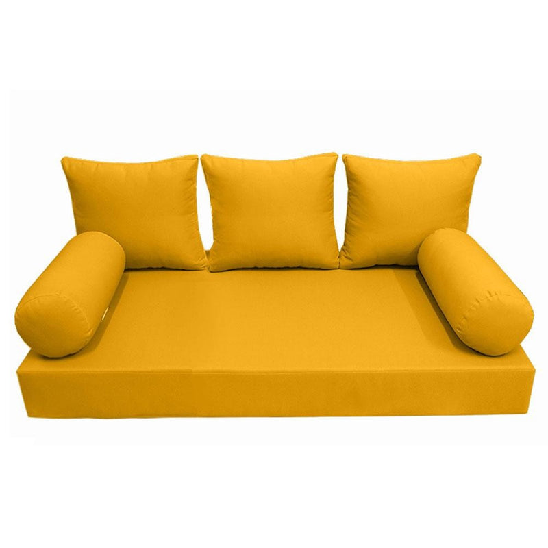 Model-3 AD108 Twin Size 6PC Knife Edge Outdoor Daybed Mattress Cushion Bolster Pillow Complete Set