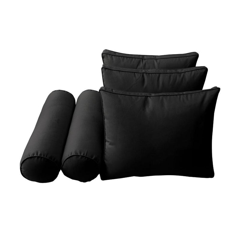 Model-3 AD109 Full Size 6PC Pipe Trim Outdoor Daybed Mattress Cushion Bolster Pillow Complete Set