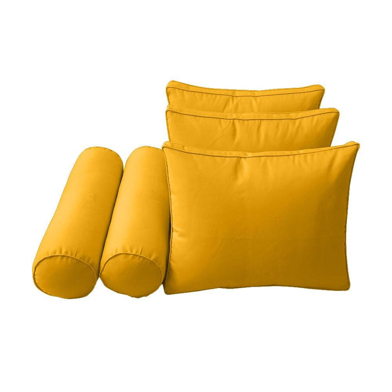 Model-3 - AD108 Crib Contrast Pipe Trim Bolster & Back Pillow Cushion Outdoor SLIP COVER ONLY