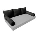 Model-3 - AD109 Crib Contrast Pipe Trim Bolster & Back Pillow Cushion Outdoor SLIP COVER ONLY