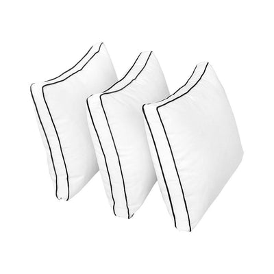 Model-3 - AD106 Queen Contrast Pipe Trim Bolster & Back Pillow Cushion Outdoor SLIP COVER ONLY