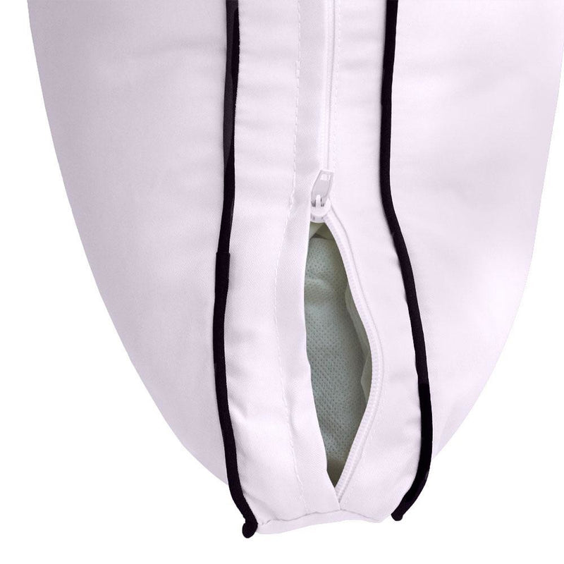 Model-3 - AD107 Twin Contrast Pipe Trim Bolster & Back Pillow Cushion Outdoor SLIP COVER ONLY