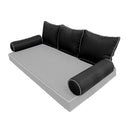 Model-3 - AD109 Twin Contrast Pipe Trim Bolster & Back Pillow Cushion Outdoor SLIP COVER ONLY