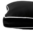 Model-3 - AD109 Twin Contrast Pipe Trim Bolster & Back Pillow Cushion Outdoor SLIP COVER ONLY