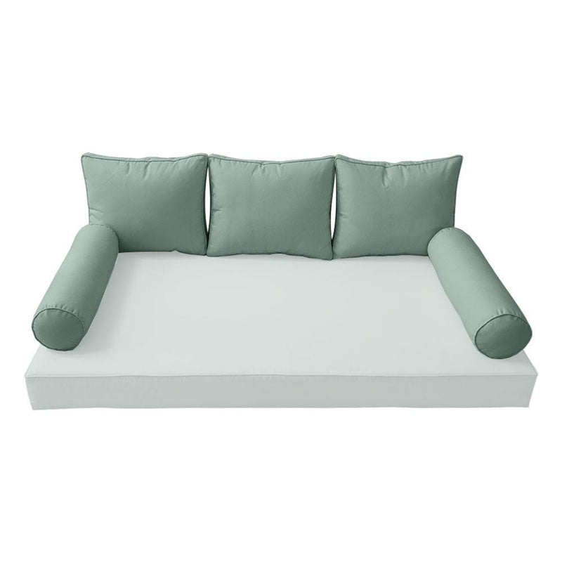 Model-3 - AD002 Full Pipe Trim Bolster & Back Pillow Cushion Outdoor SLIP COVER ONLY