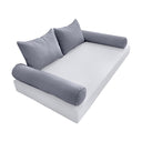 Model-4 - AD001 Crib Pipe Trim Bolster & Back Pillow Cushion Outdoor SLIP COVER ONLY