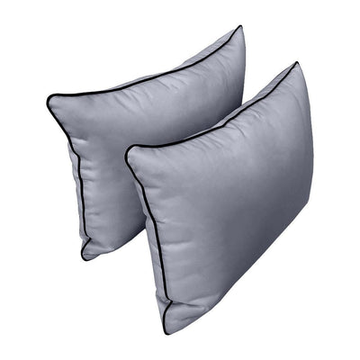 Model-4 - AD001 Full Contrast Pipe Trim Bolster & Back Pillow Cushion Outdoor SLIP COVER ONLY