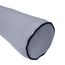Model-4 - AD001 Queen Contrast Pipe Trim Bolster & Back Pillow Cushion Outdoor SLIP COVER ONLY