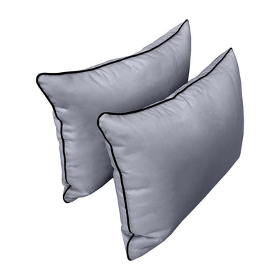 Model-4 - AD001 Twin Contrast Pipe Trim Bolster & Back Pillow Cushion Outdoor SLIP COVER ONLY