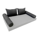 Model-4 - AD003 Crib Contrast Pipe Trim Bolster & Back Pillow Cushion Outdoor SLIP COVER ONLY