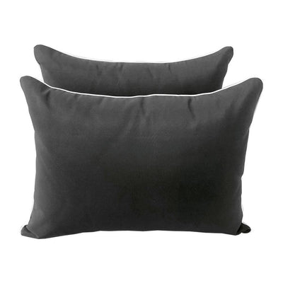 Model-4 - AD003 Full Contrast Pipe Trim Bolster & Back Pillow Cushion Outdoor SLIP COVER ONLY