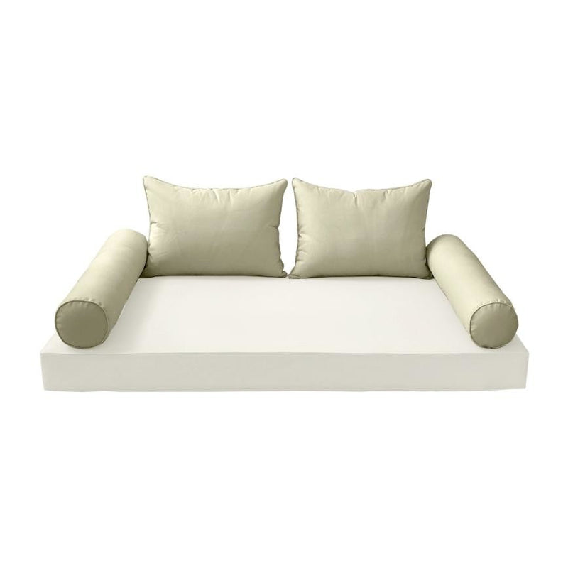 Model-4 - AD005 Full Pipe Trim Bolster & Back Pillow Cushion Outdoor SLIP COVER ONLY