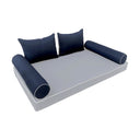 Model-4 - AD101 Crib Contrast Pipe Trim Bolster & Back Pillow Cushion Outdoor SLIP COVER ONLY