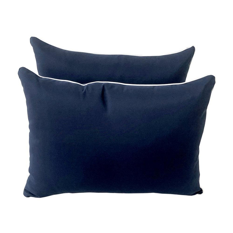 Model-4 - AD101 Full Contrast Pipe Trim Bolster & Back Pillow Cushion Outdoor SLIP COVER ONLY