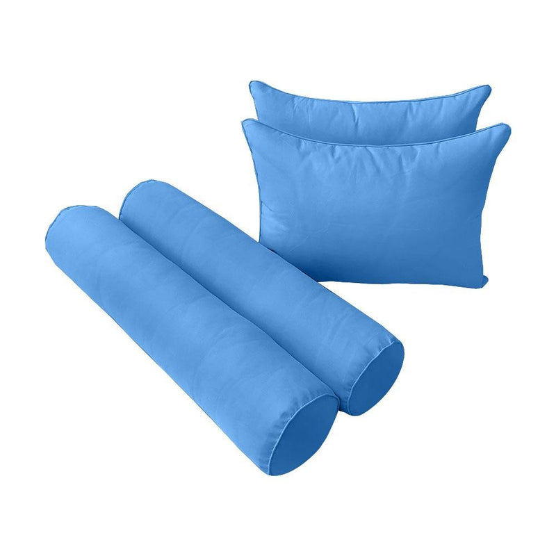 Model-4 - AD102 Full Pipe Trim Bolster & Back Pillow Cushion Outdoor SLIP COVER ONLY