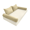 Model-4 - AD103 Crib Pipe Trim Bolster & Back Pillow Cushion Outdoor SLIP COVER ONLY