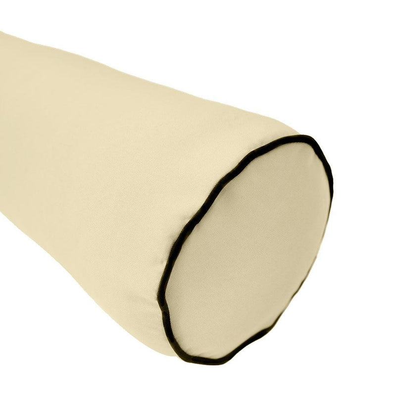 Model-4 - AD103 Full Contrast Pipe Trim Bolster & Back Pillow Cushion Outdoor SLIP COVER ONLY