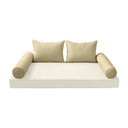 Model-4 - AD103 Queen Pipe Trim Bolster & Back Pillow Cushion Outdoor SLIP COVER ONLY