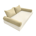 Model-4 - AD103 Queen Pipe Trim Bolster & Back Pillow Cushion Outdoor SLIP COVER ONLY