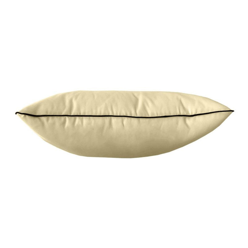 Model-4 - AD103 Twin Contrast Pipe Trim Bolster & Back Pillow Cushion Outdoor SLIP COVER ONLY