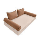 Model-4 - AD104 Crib Contrast Pipe Trim Bolster & Back Pillow Cushion Outdoor SLIP COVER ONLY