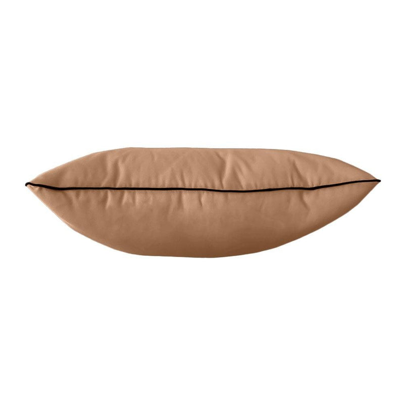 Model-4 - AD104 Full Contrast Pipe Trim Bolster & Back Pillow Cushion Outdoor SLIP COVER ONLY