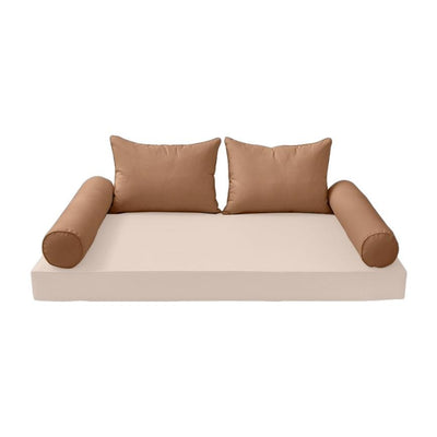 Model-4 - AD104 Queen Pipe Trim Bolster & Back Pillow Cushion Outdoor SLIP COVER ONLY