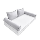 Model-4 - AD105 Crib Contrast Pipe Trim Bolster & Back Pillow Cushion Outdoor SLIP COVER ONLY