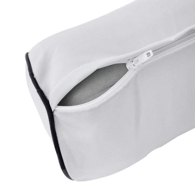 Model-4 - AD105 Full Contrast Pipe Trim Bolster & Back Pillow Cushion Outdoor SLIP COVER ONLY