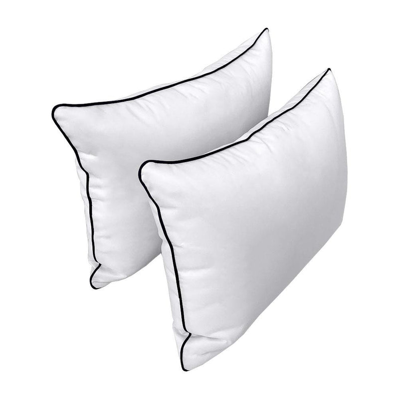 Model-4 - AD105 Twin Contrast Pipe Trim Bolster & Back Pillow Cushion Outdoor SLIP COVER ONLY