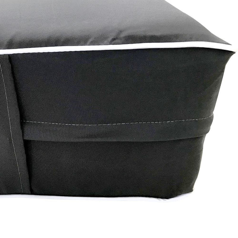 Model-4 5PC Contrast Pipe Outdoor Daybed Mattress Bolster Pillow Fitted Sheet Cover Only-Full Size AD003