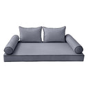 Model-4 5PC Contrast Pipe Outdoor Daybed Mattress Bolster Pillow Fitted Sheet Cover Only-Queen Size AD001