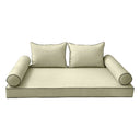 Model-4 5PC Contrast Pipe Outdoor Daybed Mattress Bolster Pillow Fitted Sheet Cover Only-Twin Size AD005