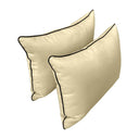 Model-4 AD103 Full Size 5PC Contrast Pipe Outdoor Daybed Mattress Cushion Bolster Pillow Complete Set