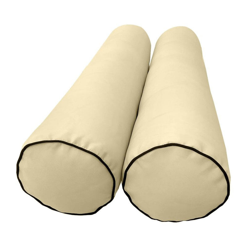 Model-4 AD103 Queen Size 5PC Contrast Pipe Outdoor Daybed Mattress Cushion Bolster Pillow Complete Set