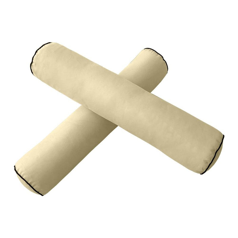 Model-4 AD103 Twin Size 5PC Contrast Pipe Outdoor Daybed Mattress Cushion Bolster Pillow Complete Set