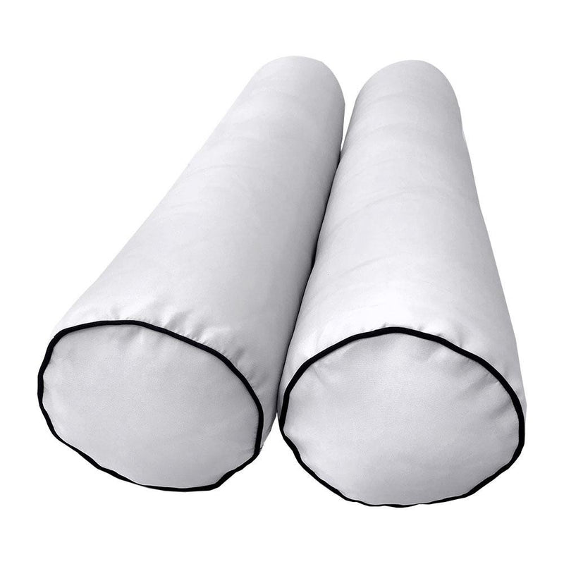 Model-4 5PC Contrast Pipe Outdoor Daybed Mattress Bolster Pillow Fitted Sheet Cover Only-Twin-XL Size AD105