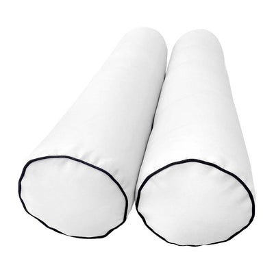 Model-4 5PC Contrast Pipe Outdoor Daybed Mattress Bolster Pillow Fitted Sheet Cover Only-Twin-XL Size AD106