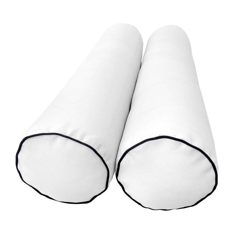 Model-4 5PC Contrast Pipe Outdoor Daybed Mattress Bolster Pillow Fitted Sheet Cover Only-Twin-XL Size AD106