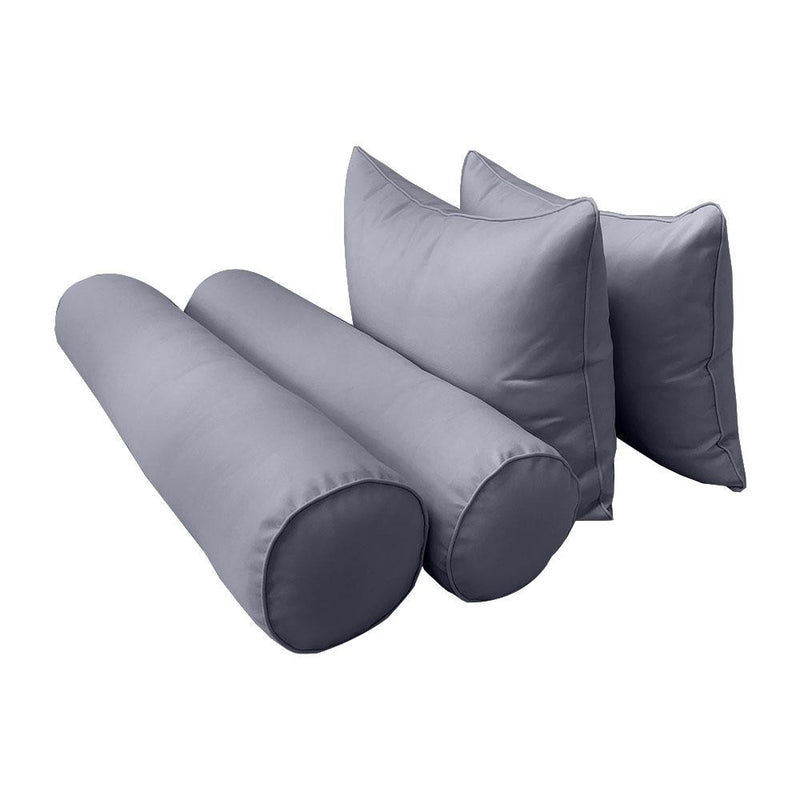 Model-4 5PC Knife Edge Outdoor Daybed Mattress Bolster Pillow Fitted Sheet Cover Only-Twin-XL Size AD001